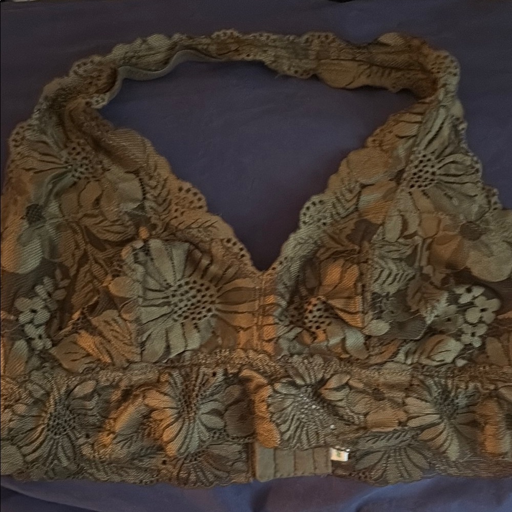 Floral Lace Halter Bralette. Aerie sz L. Large.